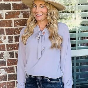 Acevog Light Purple Women's Chiffon Blouse